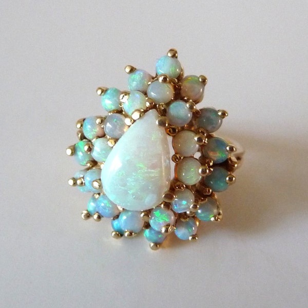 RESERVED LISTING - 14k Genuine Vintage Opal Ring Yellow Gold Jewelry