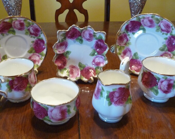 Royal Albert Old English Rose China Tea Cup Saucer Plate Etsy