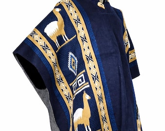 Authentic Ecuadorian artisan ponchos made with 70% alpaca wool, warm & soft