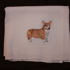 Maschinengesticktes Pembroke walisisches Corgis Mehlsack Geschirrtuch