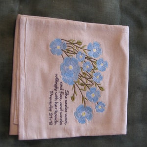 Proverbs 31:13 Wool and Flax Flour Sack Dish Towel