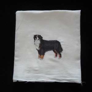Machine Embroidered Bernese Mountain Dog Four Sack Dish Towel