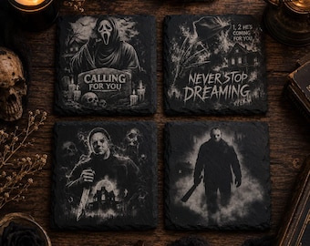 Horror movie slate coasters. See details