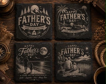 Father’s Day Slate Coaster | Fishing, Beach, Mountain, Florida Dad Gift, Sold individually