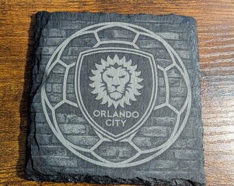 Orlando Soccer Slate Coaster. See details-Set of 2