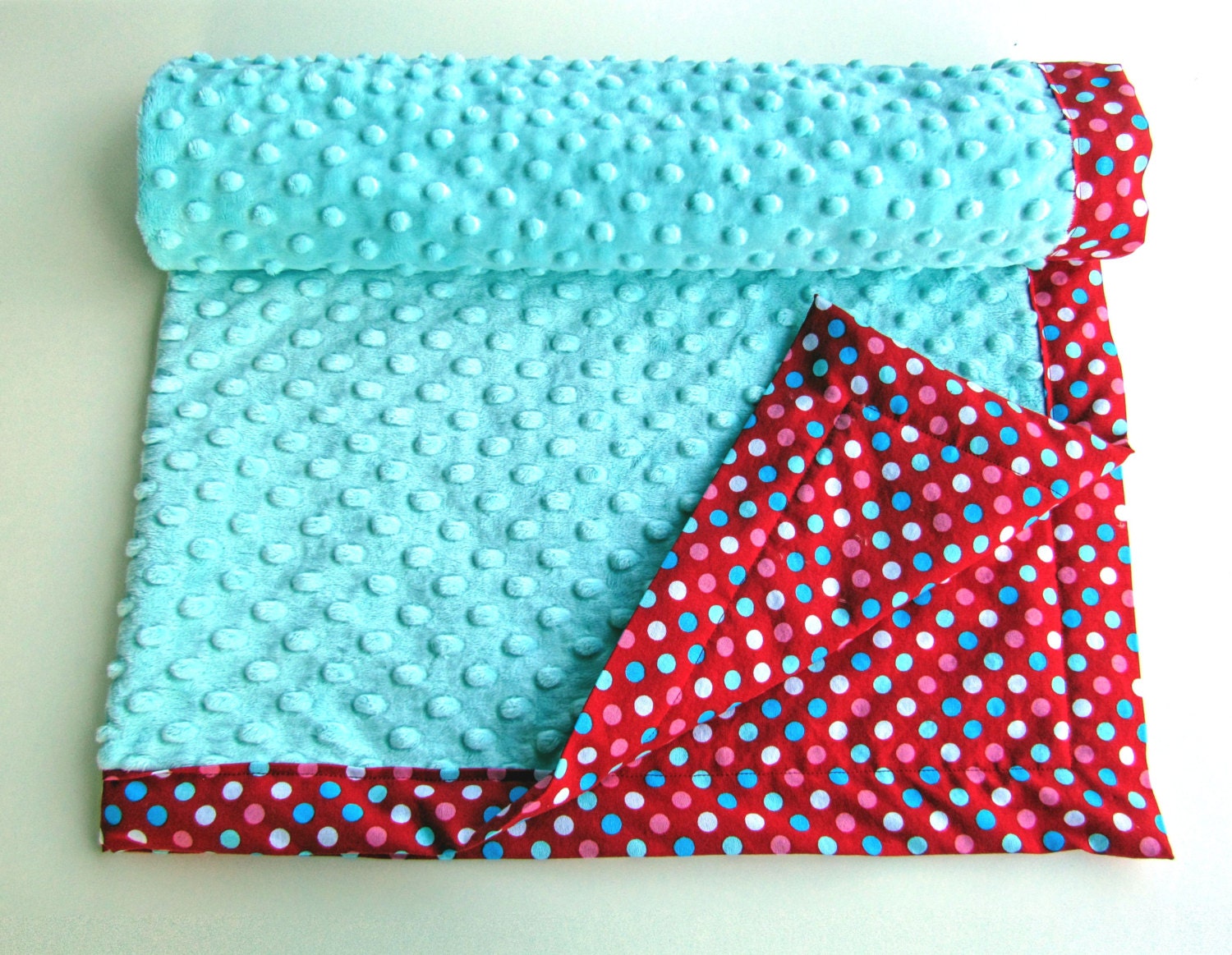 SALE Red Polka Dot Blanket Teal Polka Dot Blanket with Etsy