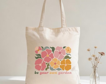 Floral tote Bag, Wildflowers totes, Canvas tote bag,Floral gift Bag, Shoulder tote