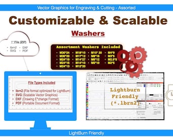 Arandelas surtidas imprimibles con láser