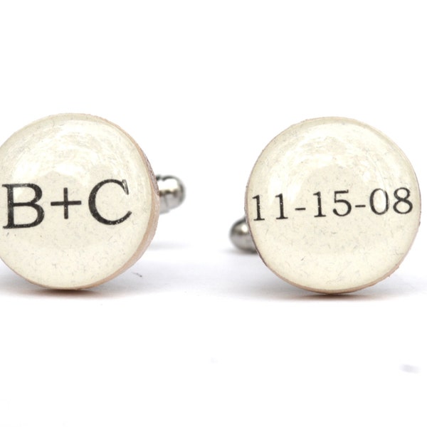 Men's personalized cufflinks, Gift for groom, wooden anniversary 5th anniversary gift