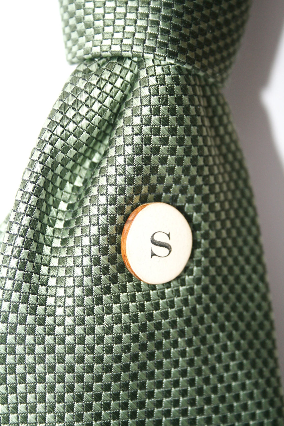Monogrammed Tie pin men's tie tack personalized wood Etsy