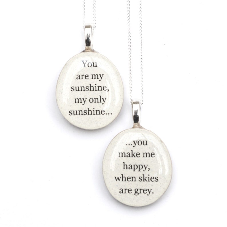 You Are My Sunshine Necklaces / Natural Jewelry / Mothers Day / Mother Daughter Set / Mommy and Me / Going Away Gift/ gift for her 