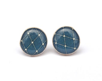 Navy blue Stud Earrings • Blue post earrings • Simple Stud Earrings • Valentines gift for her