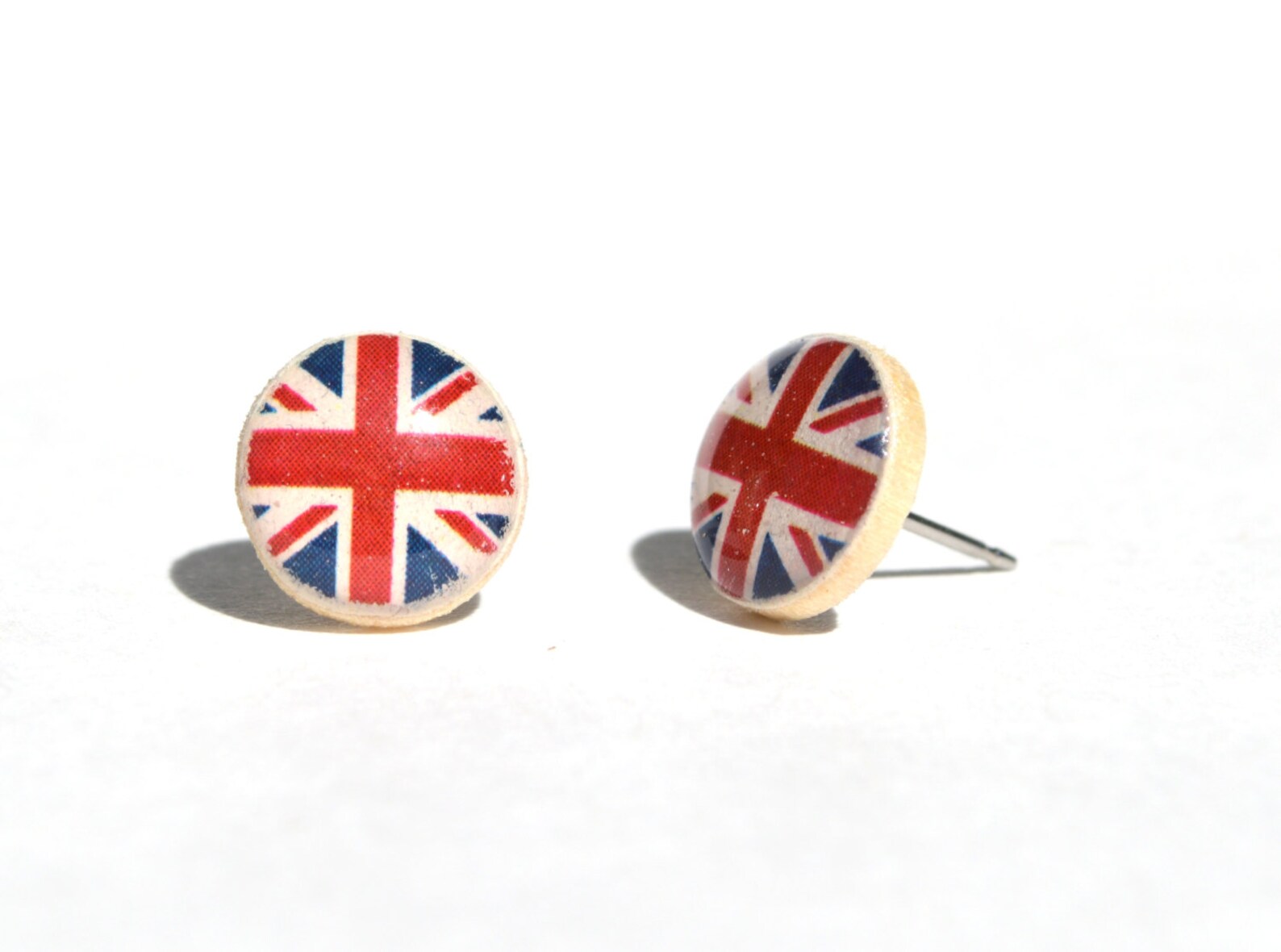 British Flag Studs Union Jack Stud Earrings Patriotic Etsy