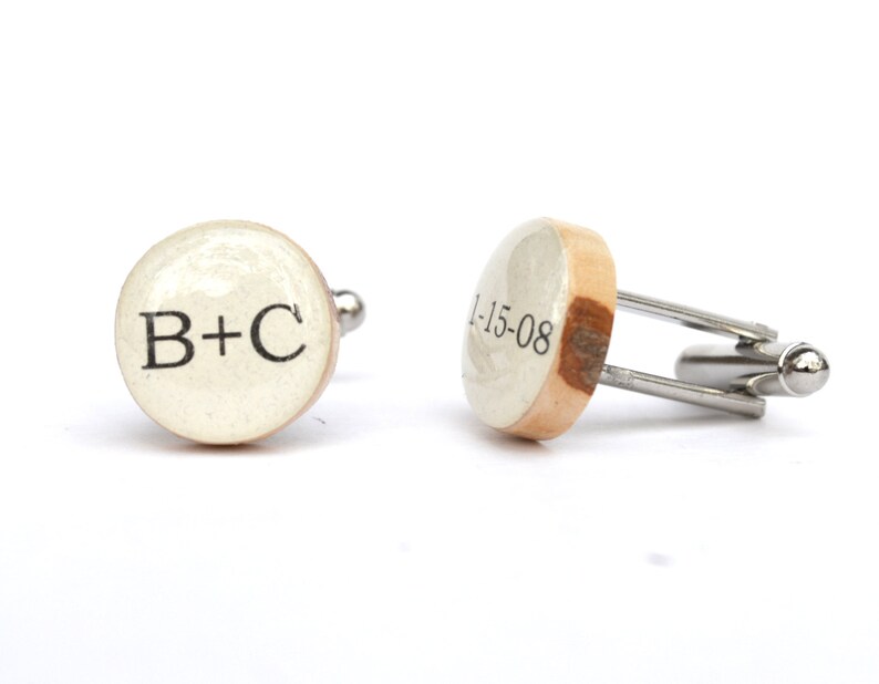 wooden anniversary 5th anniversary gift Men/'s personalized cufflinks Gift for groom