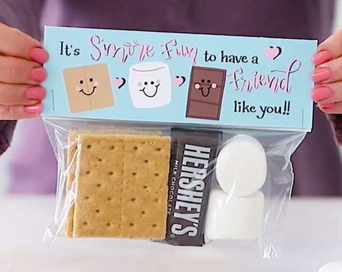 It's S'more Fun to Have a Friend - Printed Bag Toppers for Snack Size Baggies