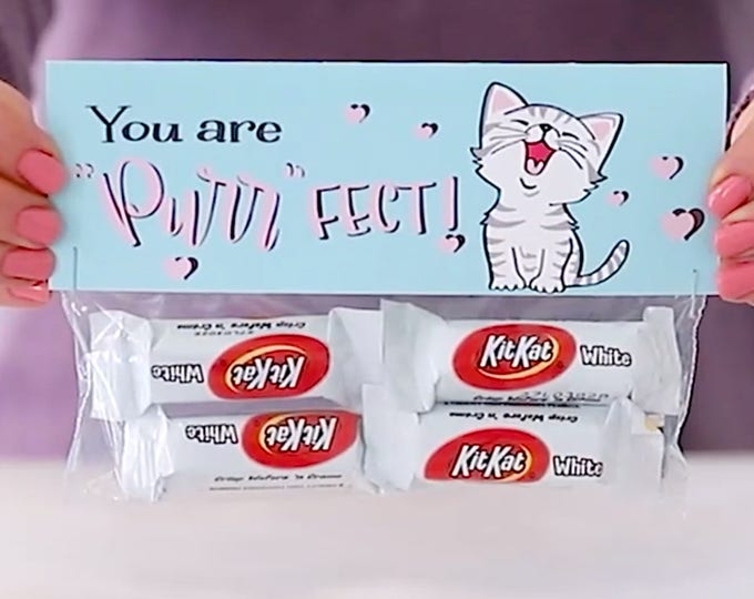 You Are Purr-Fect! - Printed Bag Toppers for Snack Size Baggies