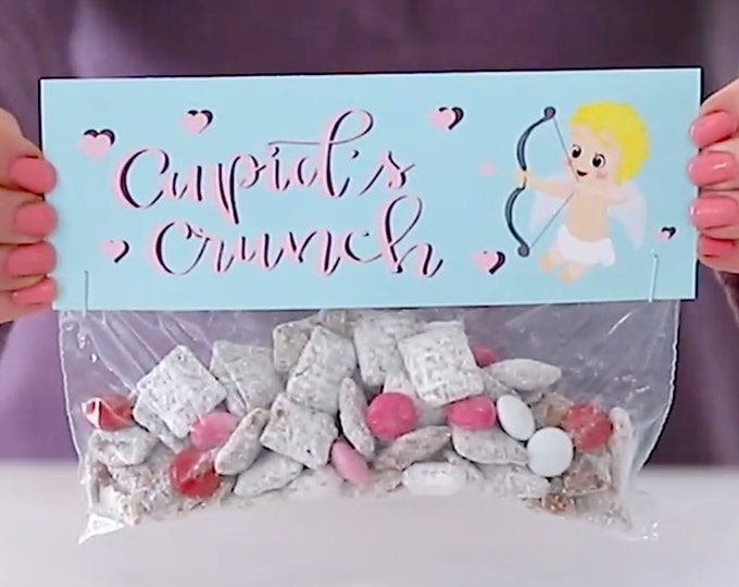 Cupid's Crunch - Printed Bag Toppers for Snack Size Baggies