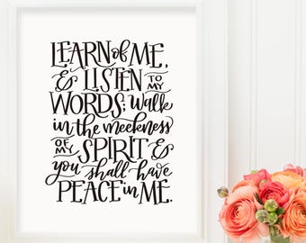 Learn of Me - 2018 LDS Youth Theme - Original Handwritten Art Available as a Digital Download