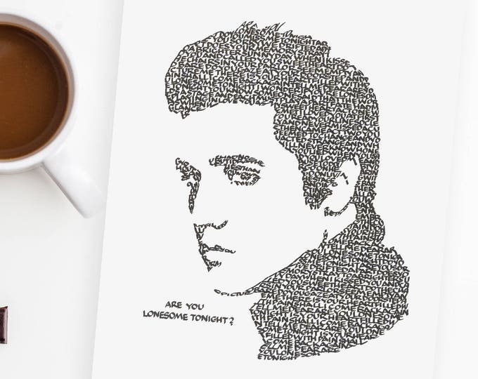 Are You Lonesome Tonight? Turn on an Elvis tune and grab the chocolate! A Limited Edition Print of a Hand-lettered Image