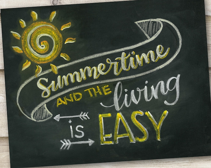 Summertime and the Living is Easy! - A Print of an Original Chalkboard