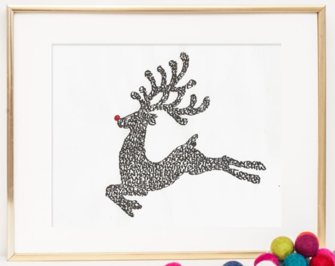 Rudolph the Red Nose Reindeer - A Limited Edition Print of a  Hand-lettered Image Using the Carol