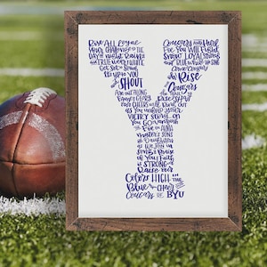Cougar Fight Song  - Raise the Colors of BYU! A Hand-lettered Image