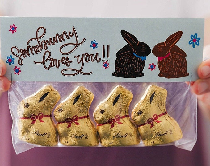 Somebunny Loves You! - Printed Bag Toppers for Snack Size Baggies