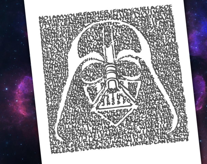 Darth Vader - A Limited Edition Print of a Hand Lettered Image