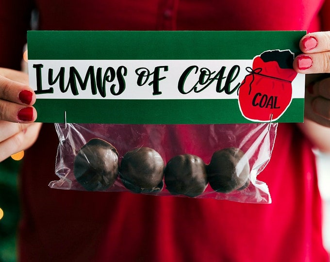 Lumps of Coal - Printed Bag Toppers for Snack Size Baggies