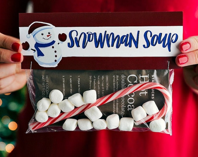 Snowman Soup - Printed Bag Toppers for Snack Size Baggies