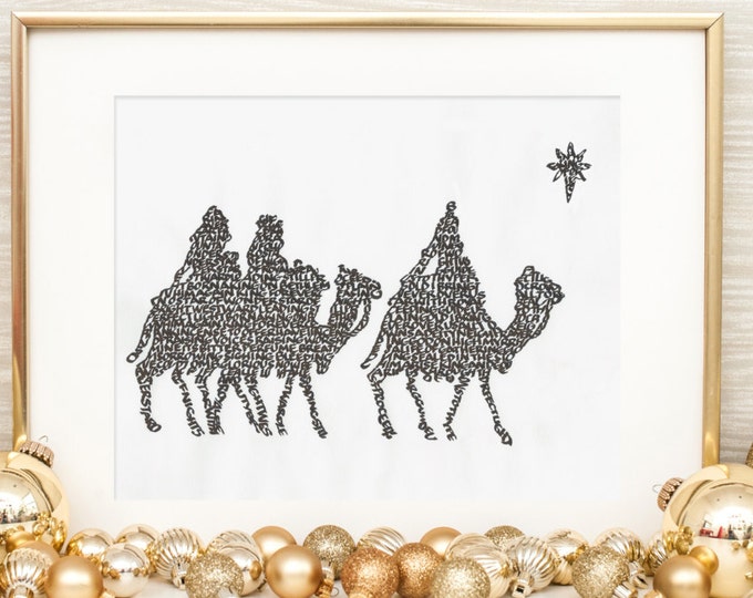 We Three Kings - A Limited Edition Print of a Hand-lettered Image Using the Carol