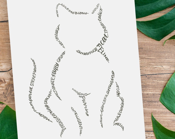 A Feline Friend - A Limited Edition Print of a Hand Lettered Image