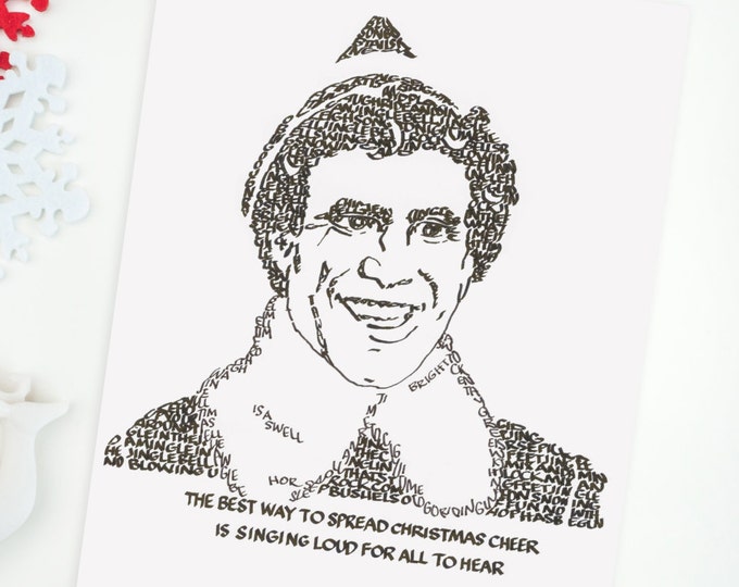 Buddy the Elf - A Limited Edition Print of a Hand-lettered Image Using the Song "Jingle Bell Rock"