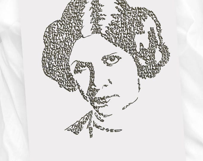 Princess Leia - A Limited Edition Print of a Hand-Lettered Image