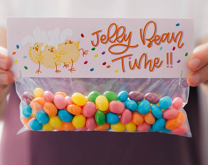 Jelly Bean Time! - Printed Bag Toppers for Snack Size Baggies