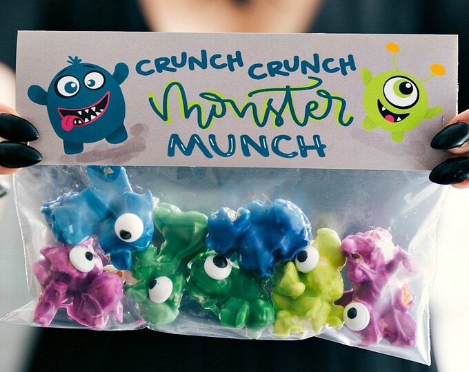 Monster Munch...Crunch...Crunch! - Printed Bag Toppers for Snack Size Baggies