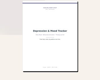 Depression & Mood Tracker — Daily Mood Log, Behavioral Activation and CBT Worksheet