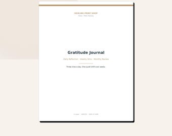 Daily Gratitude Journal — Mindfulness, Reflection & Self-Care Printable | Gratitude Prompts, Weekly Wins