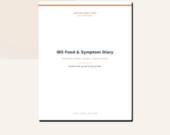 IBS Food & Symptom Diary – FODMAP Elimination Tracker (Printable PDF)