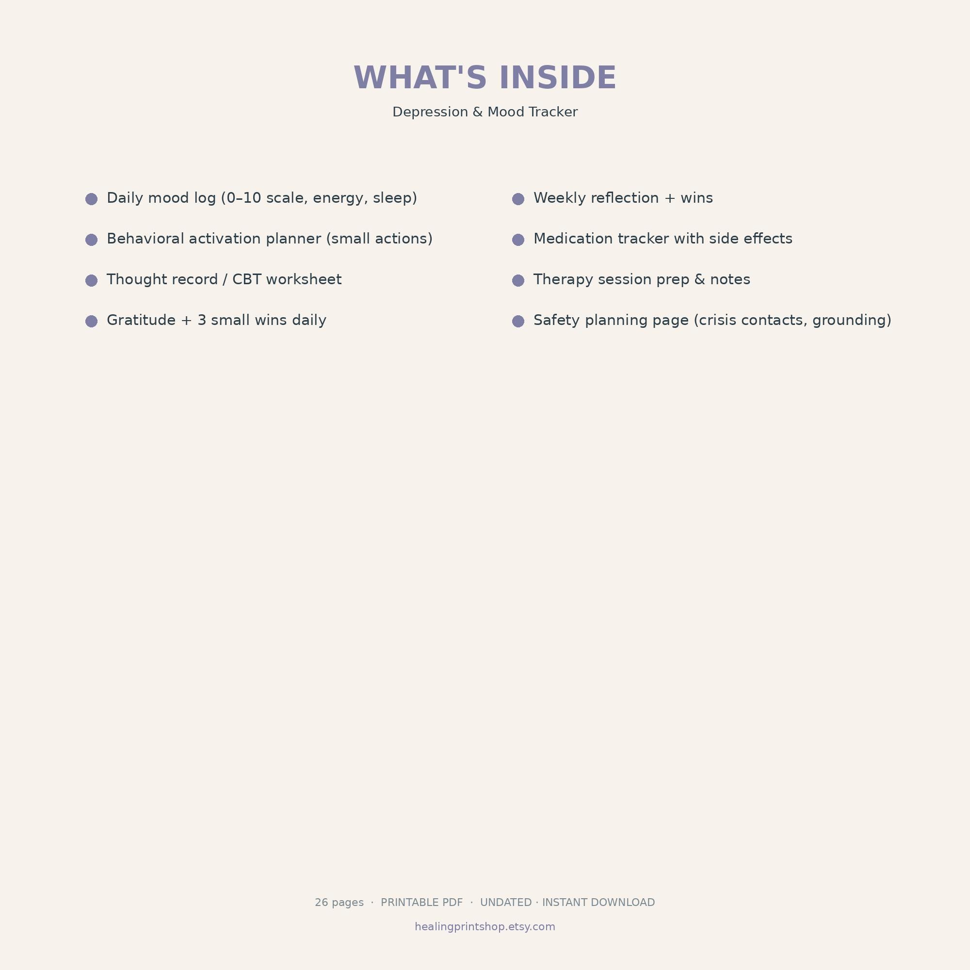 Depression & Mood Tracker — Daily Mood Log, Behavioral Activation and ...