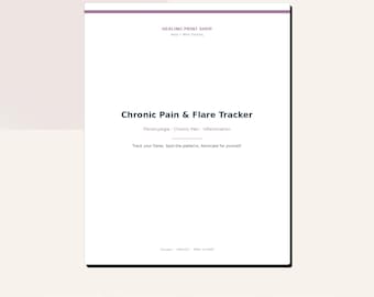 Chronic Pain Flare Tracker – Fibromyalgia, Illness Journal (Printable PDF)