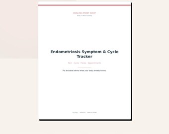 Endometriosis Symptom Tracker – Pain, Cycle, Flare Log (Printable PDF)