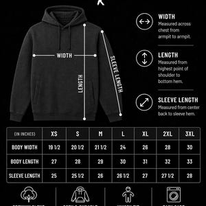 Streetwear Hoodie Men Graphic Sweatshirt Anime Inspired Urban Fashion Black Midweight Fleece Pullover Gift Motivational Design Philosophy image 8