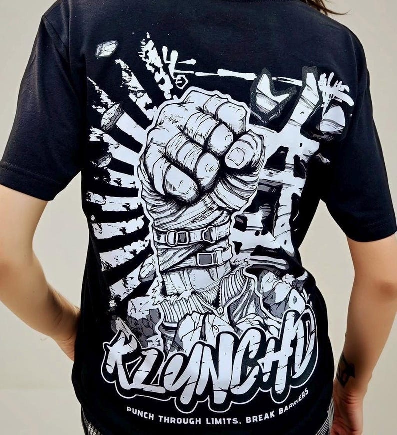 Graphic Tee Black Tshirt Anime Inspired Streetwear Apparel Urban Fashion Men Martial Arts Clothing Combat Warrior Theme Discipline Training Gear Fighting Spirit Design Japanese Culture Street Style Fashion Athletic Apparel Gym Clothing