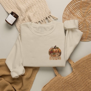 Faux Patchwork Teacher Sweatshirt, Autumn gift for Teacher, Thanksgiving gift for Teacher, Christmas gift for teacher, Autumn Sweatshirt