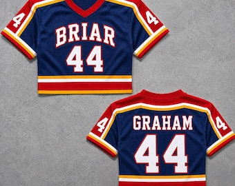 Camiseta corta Briar U personalizada, camiseta con nombre y número personalizados, camiseta universitaria de Hockey Romance, regalo de BookTok, productos de Hockey Romance