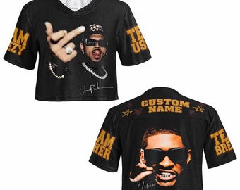 Camiseta corta personalizada de Chris Brown Usher, camiseta de moda para fans del R&B.
