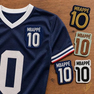 Écusson brodé Mbappé 10, écusson numéro imprimé pour maillot de football, écusson à coudre inspiré des fans pour veste, sac à dos, chemise