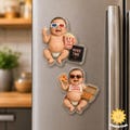 Custom Baby Belly Magnet, Personalized Photo Fridge Magnet product logo