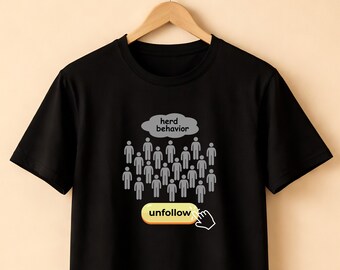 集団行動からの脱却Tシャツ、マインドフルネス意識セルフケアTシャツ